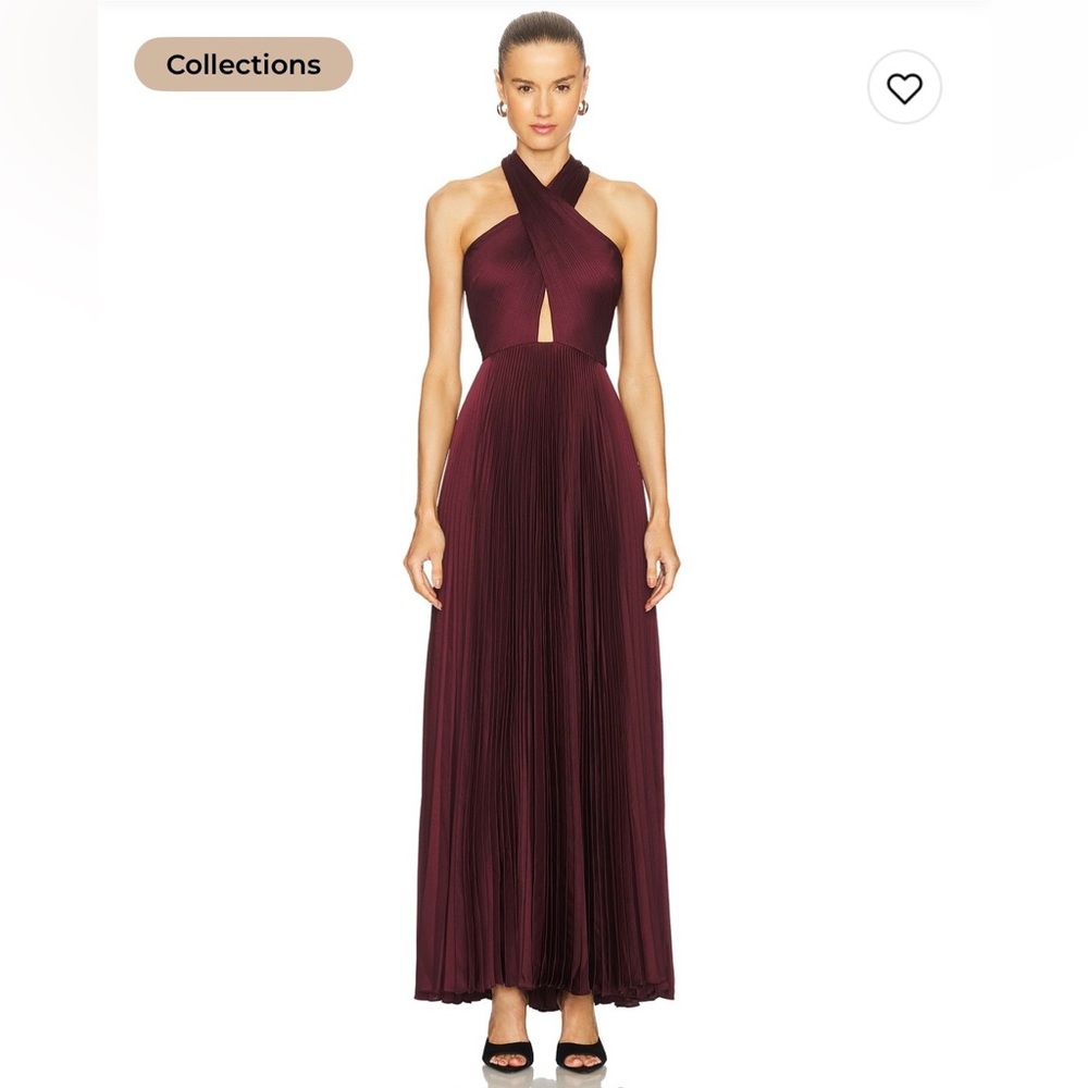 A.L.C. Athena Deep Burgundy Halter Maxi Dress